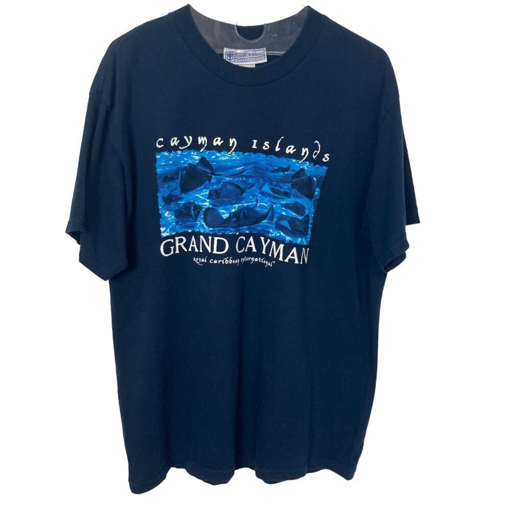 Vintage Cayman Islands Grand Cayman Tee Large Royal Caribbean Stingrays